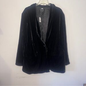 Endless Rose FP Black Velvet Cardigan Jacket Women’s 2X Boho Glam Whimsigoth NWT